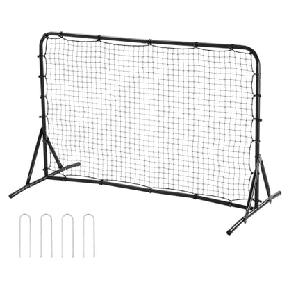 VEVOR Soccer Rebound Trainer, Iron Soccer Training Equipment, Sports Football Rebounder Wall, Double-Sided Rebounding Net, Easy Assembly, Perfect for Backyard Practicing, Solo Training, Passing - size: 6x4FT