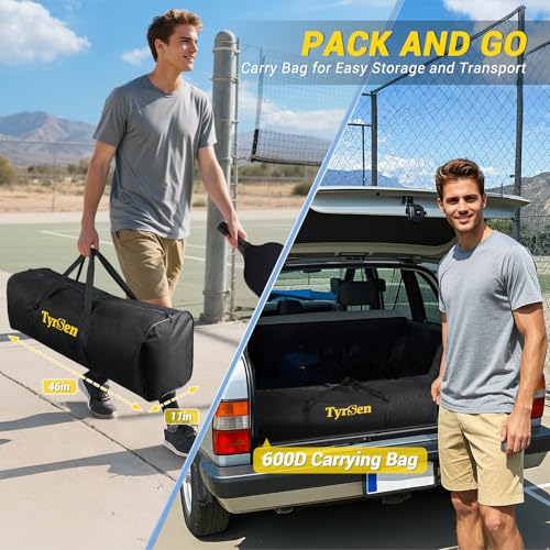 Pro Pickleball Net – Hand Winch Tension System, 22ft Tournament-Grade, Anti-Sag, Locking Wheels, Heavy-Duty Frame, Easy Setup, Portable & Carry Bag Included