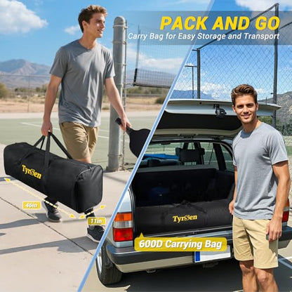 Pro Pickleball Net – Hand Winch Tension System, 22ft Tournament-Grade, Anti-Sag, Locking Wheels, Heavy-Duty Frame, Easy Setup, Portable & Carry Bag Included