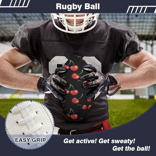 SYtrade Recreational Football Game Footballs PU Composite Leather Footballs for Training Indoor Outdoor - color: Red Cherry Black