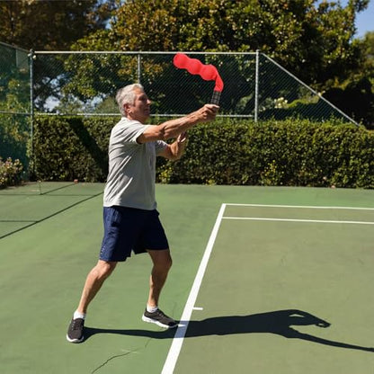Tennis Serve Trainer Rebound Aid Moving Ball Tool Improves Rhythm Smooth Swing Training Sock Shaped Correct Posture Suitable for Beginners Professional Players Portable Equipment