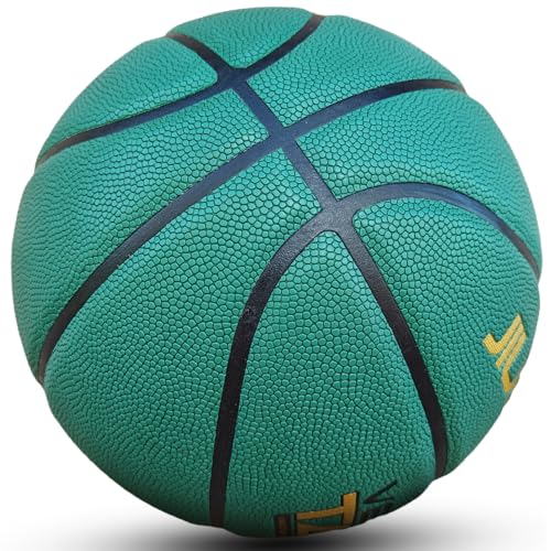 Official Size 7 Basketball - Composite Leather with Moisture-Wicking Grip - Indoor/Outdoor Game Ready - color: Green