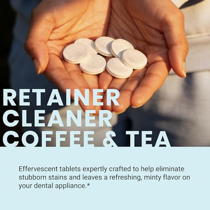Coffee and Tea Retainer Cleaner Tablets, Removes Odors, Stains, and Plaque, 4-Month Supply, Denture Cleanser for Caffeine Enthusiasts, 120 Tablets by M3 - size: 120 Count (Pack of 1)