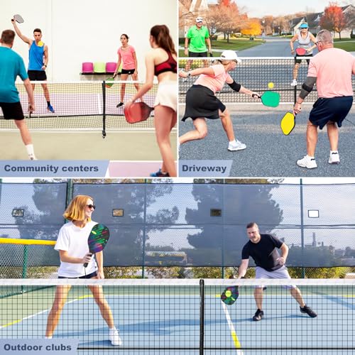 Portable Pickleball Net System on Wheels, 22FT Strong PE Net, Metal Frame, 1 Carry Bag, Driveway & Backyard