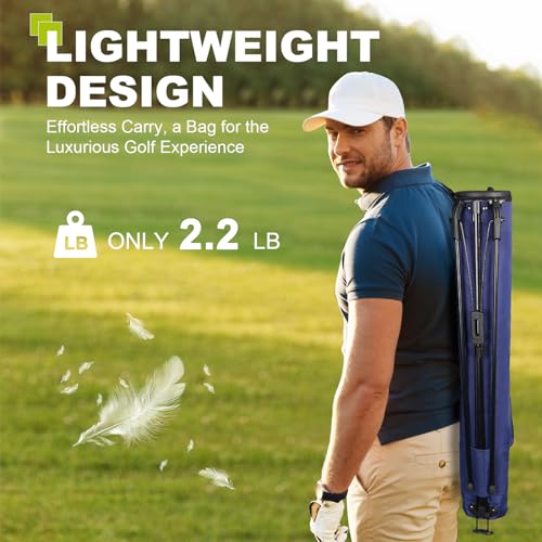 uniHimal Golf Lightweight Stand Carry Bag– Easy to Carry and Durable Pitch n Putt Golf Bag for The Driving Range, Par 3 and Executive Courses–31.5 inches Tall - color: Blue