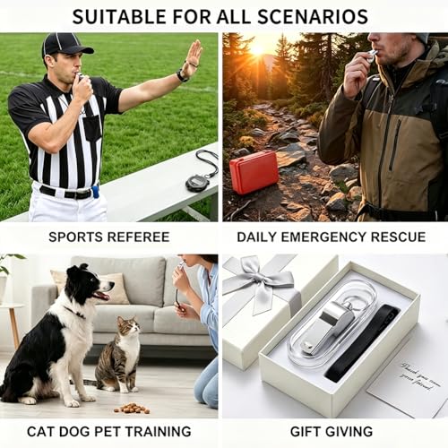 4 Pack Coach Appreciation Whistle Set Stainless Steel Engraved Whistles Fist Bump Graphics Inspirational Gifts for Coaches Team Leaders Mentors
