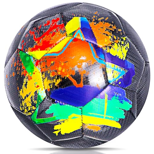 Size 4 Soccer Ball, Durable Long-Lasting Construction Soccer Balls for Kids Teens Boys Girls Youth Soccer Players Skill Practicing Training Gifts