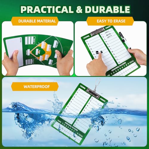 Dry Erase Coaches Clipboard， Reuse Baseball Dry Erase Coaching Board Double-Sided Baseball White Board for Coaches Writable and Erasable Coaching Board (Baseball) - style: Modern baseball