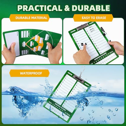 Dry Erase Coaches Clipboard， Reuse Baseball Dry Erase Coaching Board Double-Sided Baseball White Board for Coaches Writable and Erasable Coaching Board (Baseball) - style: Modern baseball