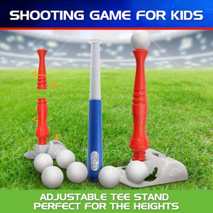 EagleStone T Ball Sets for Kids 3-5, 5-8, Tee Ball Set for Toddlers, Baseball Outdoor Toy Includes 6 Large Balls, Adjustable Teeball Batting Tee, Tball Games for Boys & Girls, Kids Ages 3-12 Years - style: Standing