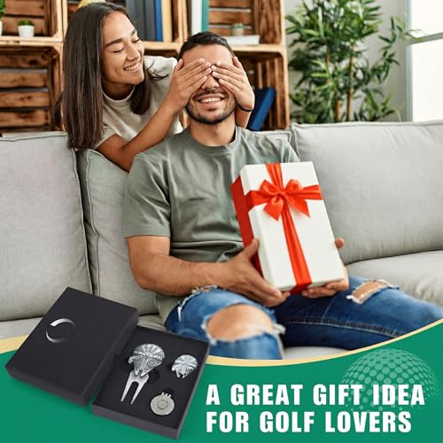 Golf Divot Tool with Golf Ball Marker Set, Funny Golf Accessories, Golf Gifts for Men, Gift Wrapping.