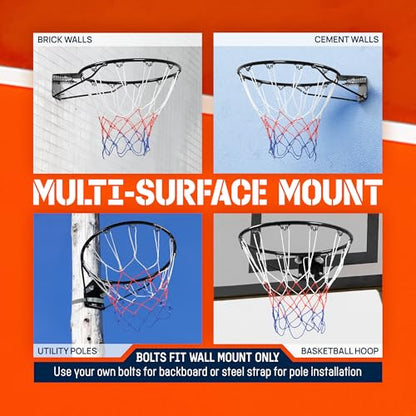 Yes4All Basketball Net, 18-Inch Heavy-Duty Basketball Rim Replacement for Indoor & Outdoor Use, Fits Youth & Adult Hoops - Fixed & Breakaway Options, Bolts Included - style: Breakaway