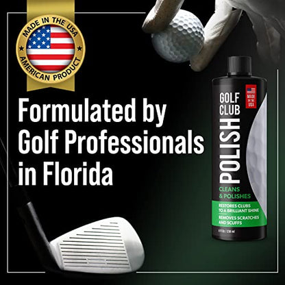 Golf Club Polish & Scratch Remover — All-in-One Golf Club Cleaner, Polisher & Rust Remover for Irons, Wedges & Putters, Restores Shine on Steel, Aluminum & Zinc, Golf Accessories, 8 fl oz Spray