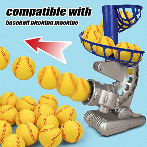 Foam Baseballs, 9 Inch Soft Baseballs Training Pitch Stress Ball with Drawstring Bag - color: Yellow