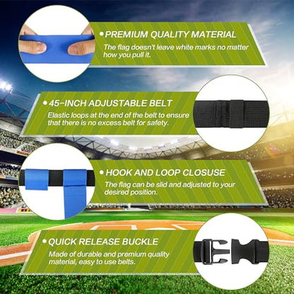 Flag Football Belts, 14 Player Adjustable Flag Football Sets for Sports Training Competition - color: Red & Blue, 14 Player, 28 Flags