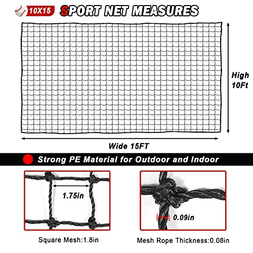 Baseball Softball Backstop Nets,Sports Net,Sports Netting Barrier,Sports Netting for Backyard,Twisted Knotted PE Net