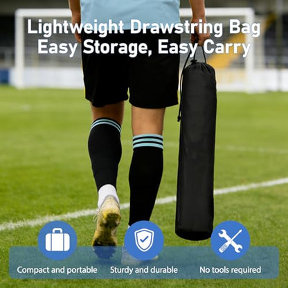 Soccer Target Net and Ball Bag - 2 in 1 Design, Corner Shooting Target Goal, Top Bins Soccer Target Net, Soccer Training Equipment with Carry Bag, Easy to Attach and Detach