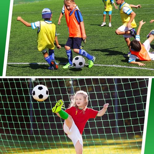 Leyndo Deflated Soccer Balls Size 5 Bulk with Pumps Deflated Soccer Balls with Pump Needles Set Christmas Operation Gifts for Adults Donation Charity Train Practice Game - color: White Black