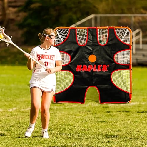 Kapler Lacrosse Goal Shooting Targets - 6x6ft Corner Target for Shooting Practice - Lacrosse Gifts for Boys and Girls - Fits Official Size Goals - style: With 9 Corner Pocket