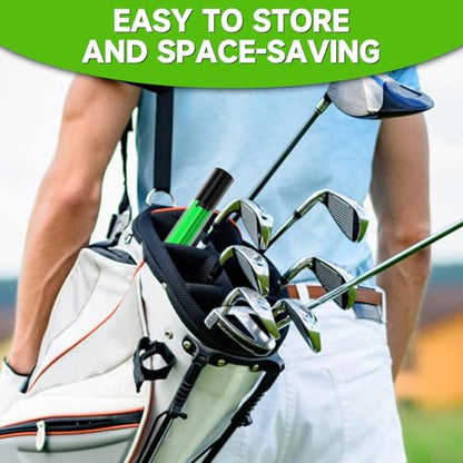 ATTRACTIVE 48-Inch Golf Alignment Sticks 2 Pack Collapsible Golf Practice Rods for Aiming, Putting,Golf Training Sticks with Clear Tube Case