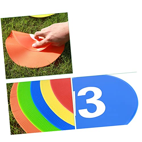 BESPORTBLE 10pcs Soccer Training Sign Markers Roadblock Plates Design for Football Drills and Agility Practice Use