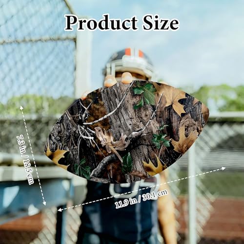 American Football, Official Size 11.9 x 7.3 Inch, Premium Composite Leather High-Grip Ball with Pro-Style Lacing, Unique Prints for Training, Games & Gifts - color: Camo Leaf