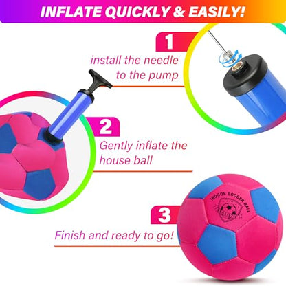 Indoor Soccer Balls Size 4, Soft Safe Silent Soccer Ball for Inside House Kids Aged 8-12 Youth Fun Soccer Gifts for Girls Boys Birthday Easter Back to School