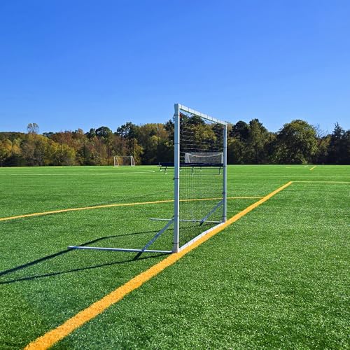 8x5 Ft Soccer Rebounder Goal, Heavy Duty 3MM Steel Frame w/Two Nets, 5 Adjustable Angles for Passing, Shooting & Skills Practice