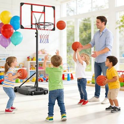 Portable Basketball Hoop Outdoor & Indoor 4.82-8.53ft Height Adjustable, Basketball Hoops & Goals System for Teenagers, Youth, for Backyard, Driveway Play with Stable Enlarged Base - size: 33 INCH