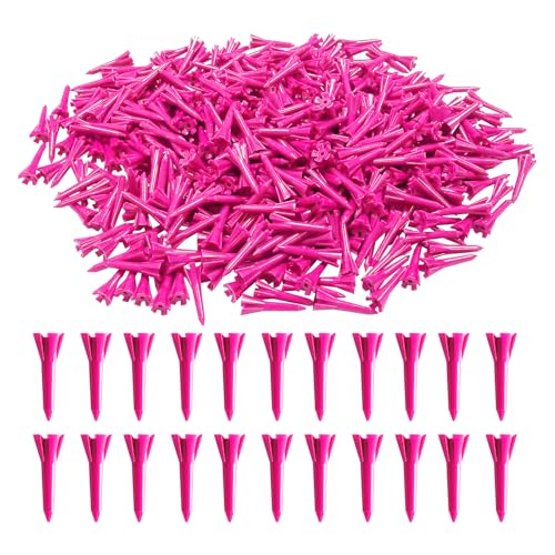 VEASAERS Golf Tees Plastic 1 1/2 inch Value 300 600 Pack, Upgrade More Unbreakable Bulk Stable Reduce Friction Side Spin Tee for Men Women Ladies - color: Pink, size: 600 Pack