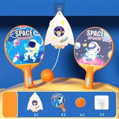 Ping-Pong Table Tennis Trainer Set for Kids | Teenagers | Adults, 2 Balls & Racket | Indoor & Outdoor Game