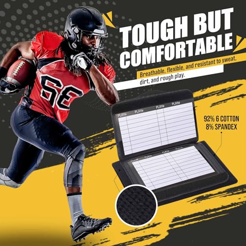 Football Play Wristband - Football Quarterback Play Wristbands for Adult and Youth 2/6/12/20 Pack - Softball Wristbands for Signs for All Sports with 3 Compartments - size: Youth