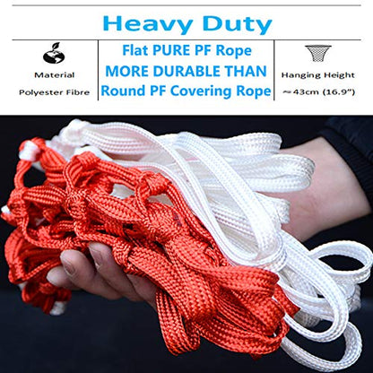 Basketball Net 2 PCS Heavy Duty All Weather Basketball Nets Replacement Backboard Accessories for Standard Rim Hoop Outdoor Indoor