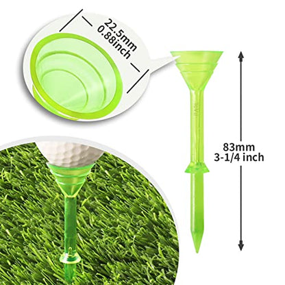 3-1/4" Big Cup Plastic Golf Tees 40 Pack｜Excellent Durability and Stability Tees |Golf Plastic Tees Reduced Friction & Side Spin - color: Blue+Green(3-1/4")
