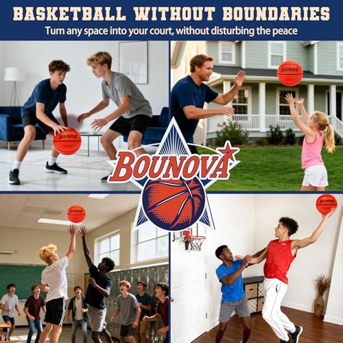BOUNOVA Silent Basketball | Real Feel Powerful Bounce | Elegant Gift Box Packaging | Pro-Grade PU Foam Indoor Basketballs for Quiet Dribbling & Training - size: Size 3