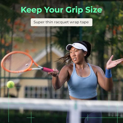 ADV MaxTac Tacky Tennis Overgrip - 12 Pack Extremely Sticky Non-Slip Tennis Grips Overgrip - Razor-Thin & Easy to Use Pro Tennis Racquet Grip Tape (12-Pack Pink)
