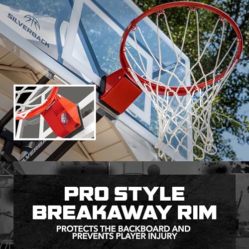 Silverback NXT 54" Wall Mounted Basketball Hoop, Indoor / Outdoor Basketball Hoop with QuickPlay Design - color: Blue-Black
