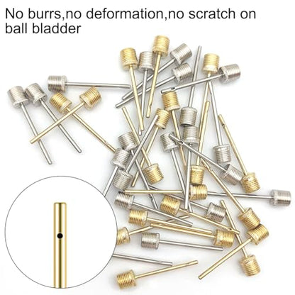 40 Pack Stainless Steel Ball Pump Needles, No Break Heavy Duty Air Pump Needles for Balls with A Pump Needle Adaptor Hose, Compatible with Football Basketball Soccer Volleyball Rugby and Other Balls