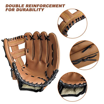 Baseball Gloves Softball Glove,12.5 Player Preferred Wear-Resistant PU Material Thicken Softball Fielding Glove,Left Hand Gloves Right Hand Throw for Youth Adult