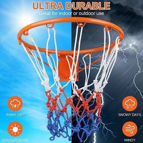 2 Pack Replacement Basketball Net Heavy Duty All Weather Hoop Rim Indoor Outdoor