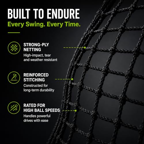 Golf Practice Net – Compact Golf Hitting Net with Steel Frame and Side Net Protection – Indoor & Outdoor Golf Training Net for Backyard, Garage, or Simulator Use 7.5 & 10 ft - size: 7.5 Feet Wide