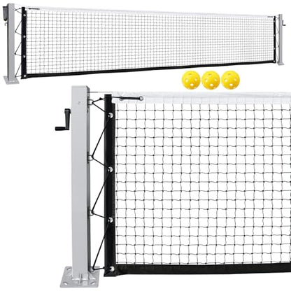 Pro Pickleball Net Portable with Wheels – 22ft Heavy Duty Pickleball Net System with Sturdy Aluminum Frame for Outdoor & Indoor – Nylon Net & Carrying Bag for Pickleball, Tennis, Badminton - style: Surface Mount