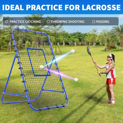 7x4 FT Volleyball Rebounder Net，Ultimate Training Equipment for Volleyball & Lacrosse，Enhanced Bouncing System for Volleying, Bumping, Spiking Drills，Multiple Adjustable Rebound Angles