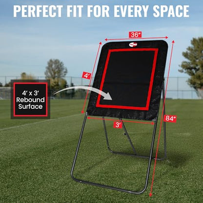 Trigon Sports Lacrosse Rebounder, 4’ x 3’ Surface Lacrosse Rebounder for Backyard, Foldable Lacrosse Bounce Back with Adjustable Angles, Softball Baseball Volleyball Multisport Training Practice