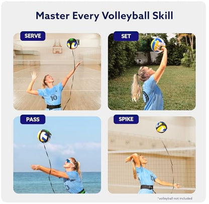 MOTOMY™ Volleyball Training Equipment Aid ‘VolleyPal’ – Solo Rebounder Trainer for Serve, Spike, Set & Pass; Indoor and Outdoor Practice Gear Volleyball Gifts for Teen Girls