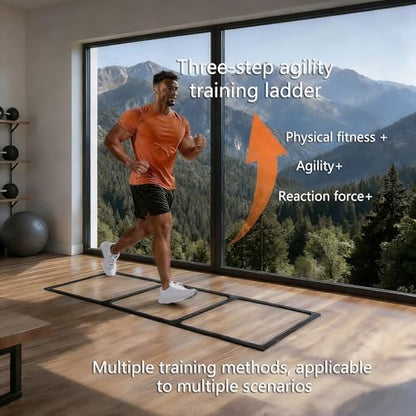 Compact Portable Speed Ladder for Balance Drills Suitable All Ages Easy Carry Permanent Silicone Ladder