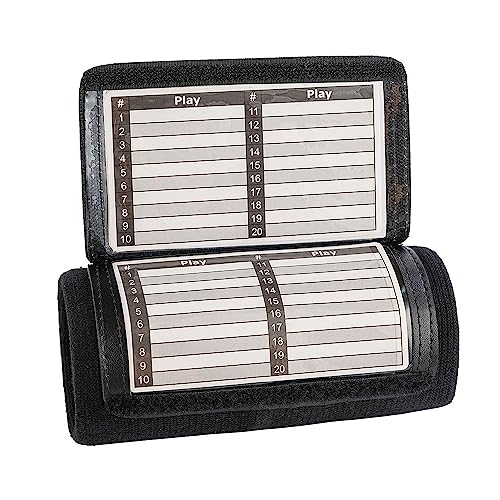 Wrist Guards Quarterback Playbook Wristband - 3 Playsheets - Perfect for Tackle and Flag Football(Audlt,Black)