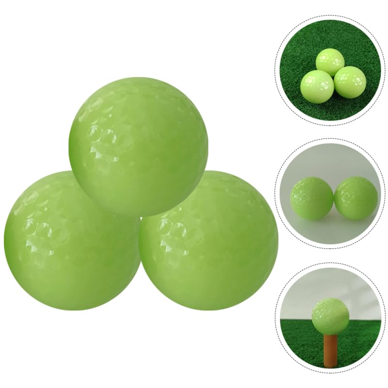 Alasum Luminous Golf Balls 3 Pack Glow in the Dark Fluorescent Training Balls Soft Rubber Night Golfing Practice for Driving Range Backyard Play