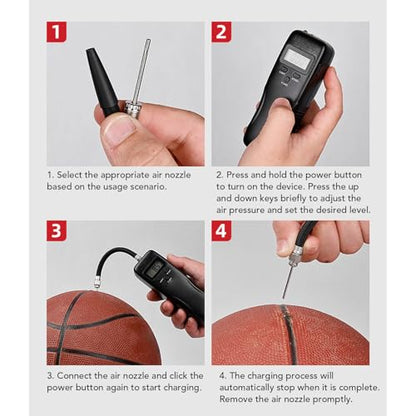 Drfeify Electric Ball Pump, Auto Stop 15PSI with LCD Display for Basketball Football Volleyball Soccer