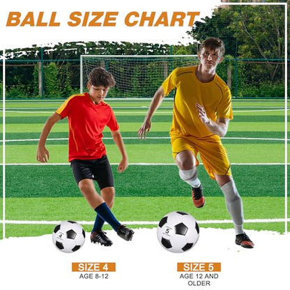 Ceenna 6 Pcs Soccer Ball Bulk with Pump Bag Machine Stitched Deflated Soccer for Outside Sports Training Game Practice - size: Size 5, style: Classic